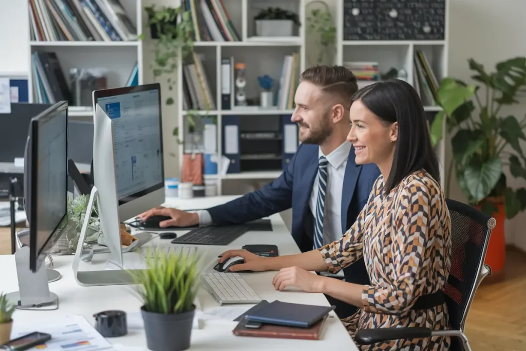 two people planning their local SEO strategy