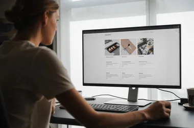A web designer polishing up a new beautiful website design