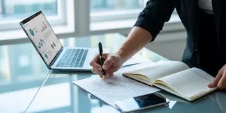 Digital marketing strategist working on a marketing campaign