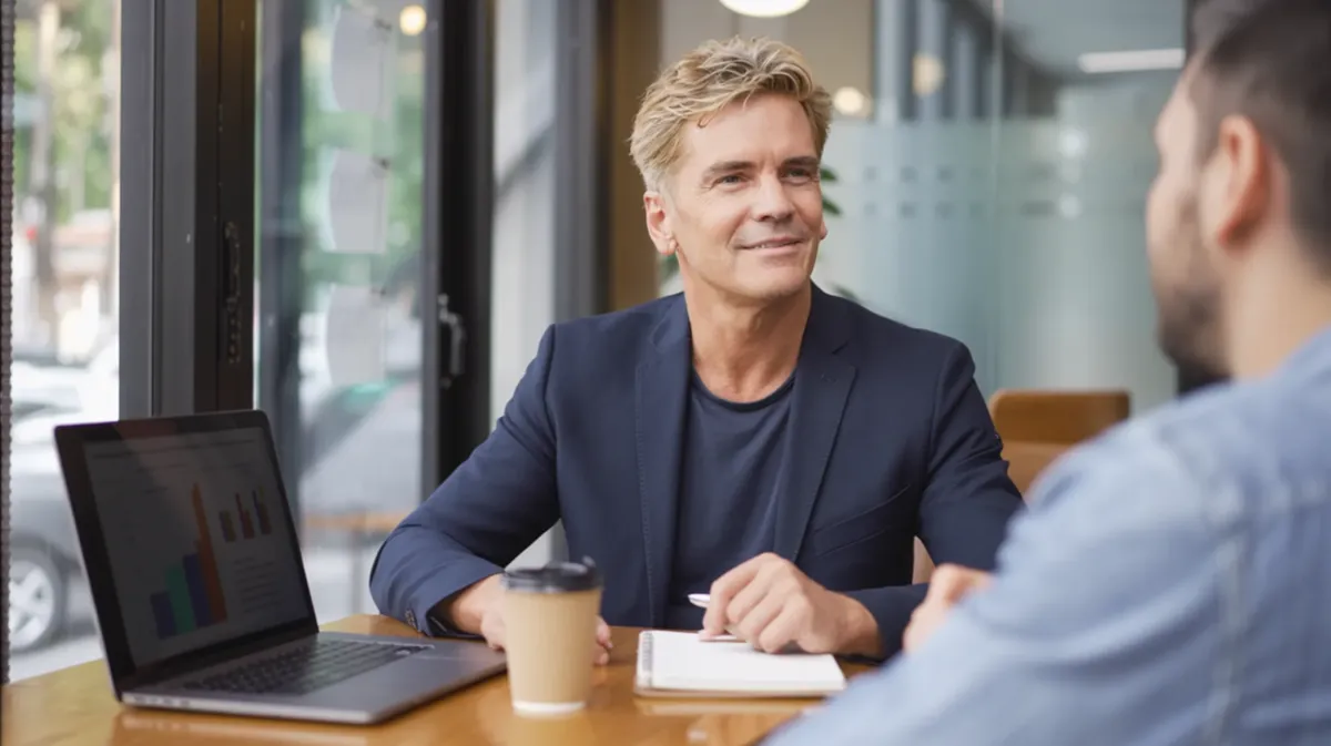David Victor of Boomcycle Digital Marketing consulting with a small business client