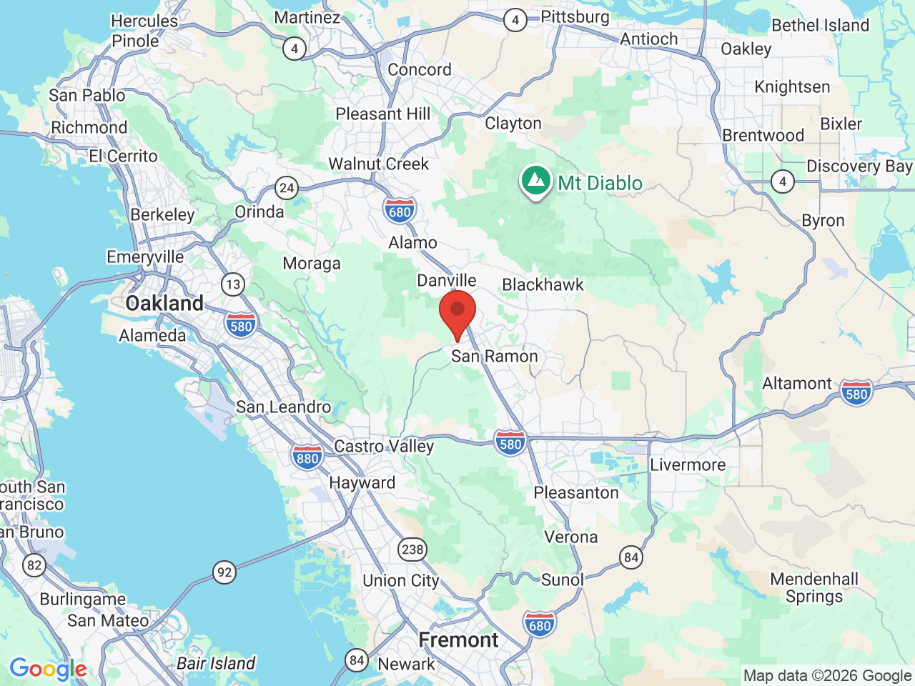 Map of the Boomcycle Digital Marketing office near San Ramon, CA