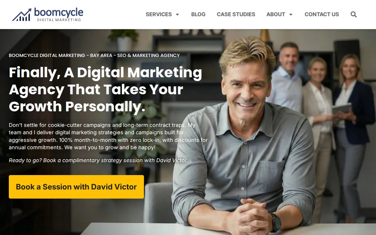 Screenshot of the Boomcycle Digital Marketing website