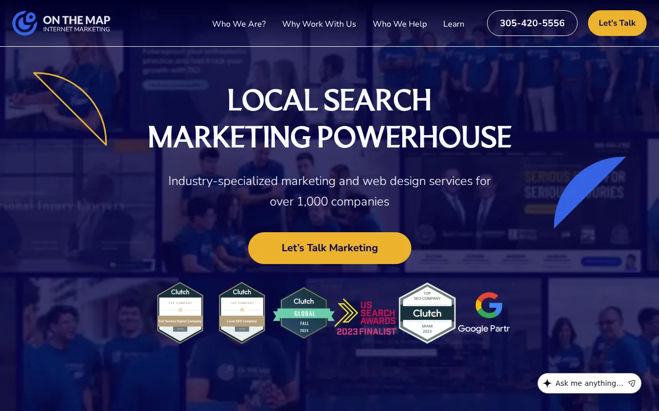 Screenshot of the On The Map website